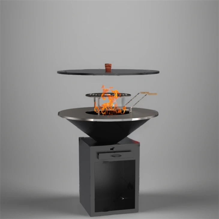 Garden Wood Burning Corten Steel BBQ Grill
