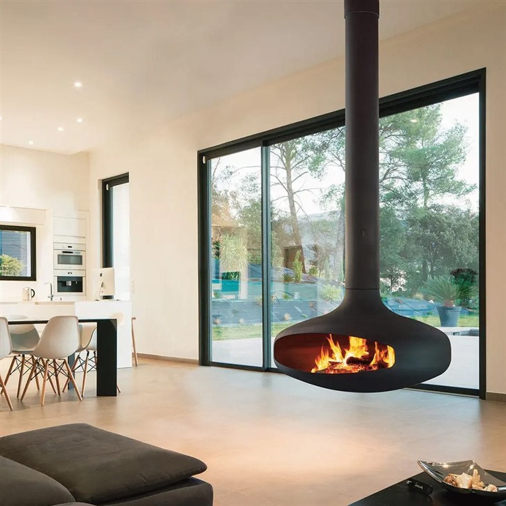 Indoor Wood Burning Suspended Fireplace