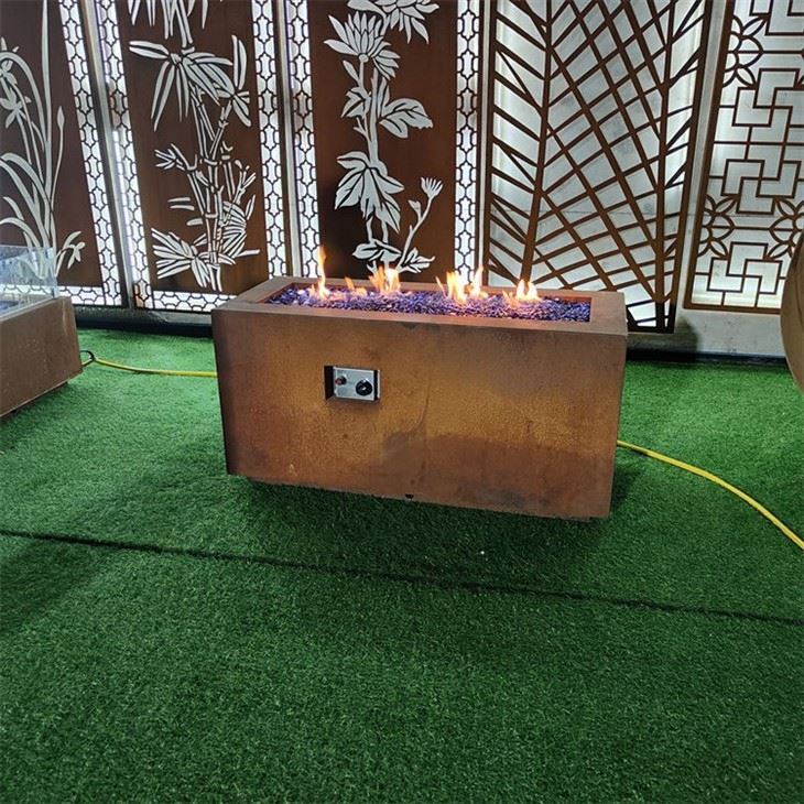 Outdoor Rusty Gas Fire Pit