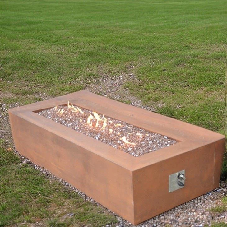 Rectangle Propane Gas Fire Pit Table