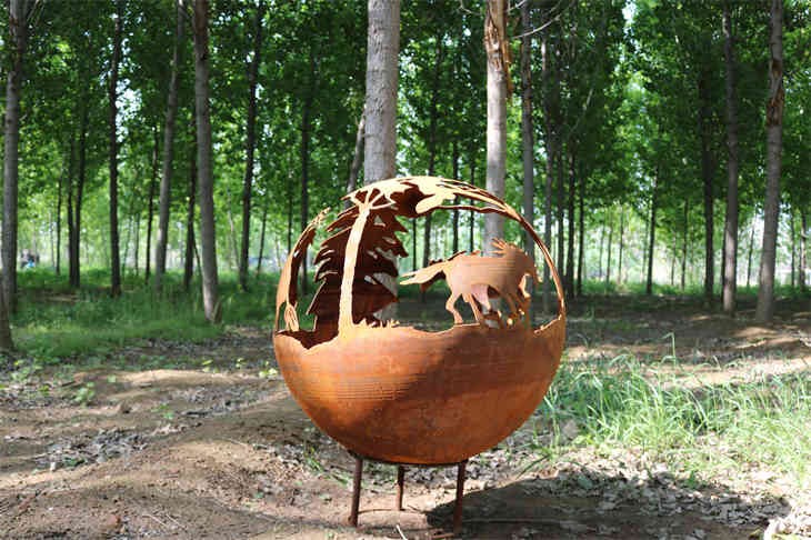 Laser Cut Metal Spherical Fire Pit factory